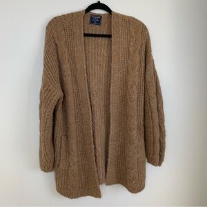 ABERCROMBIE & FITCH Long Chunky Cable Knit Cardigan M